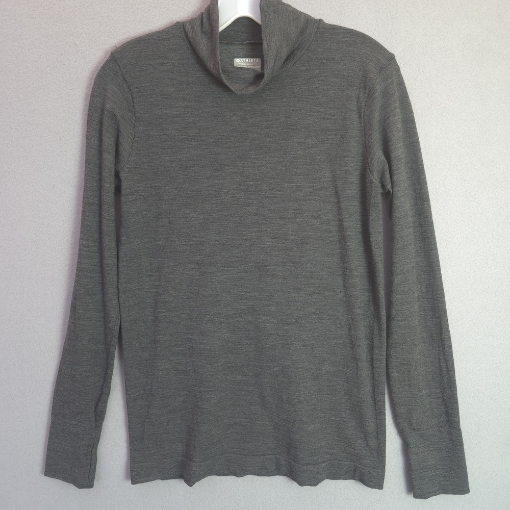 Athleta Wool Blend Gray Long Sleeve Pullover Medium